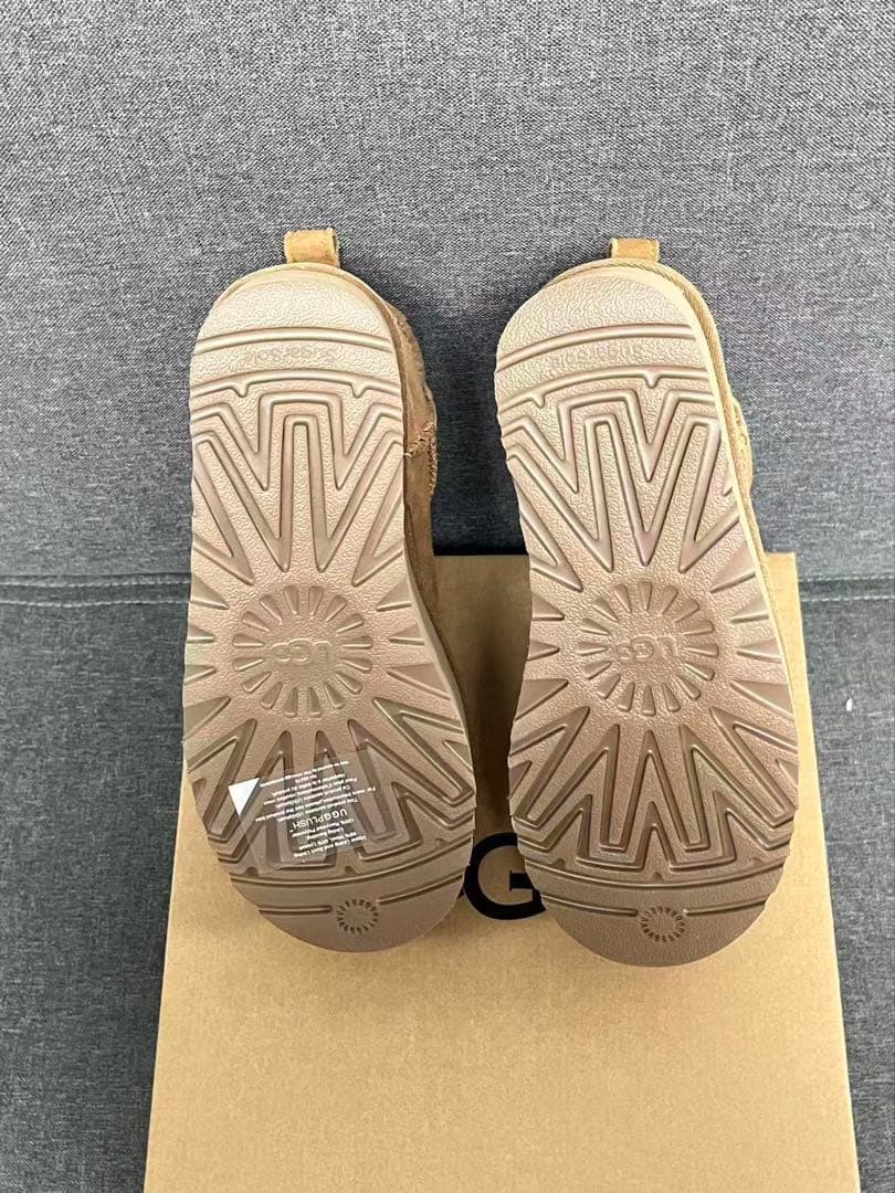 UGG スエード ショートブーツ レディース 厚底24.5cm #39 ベージュ