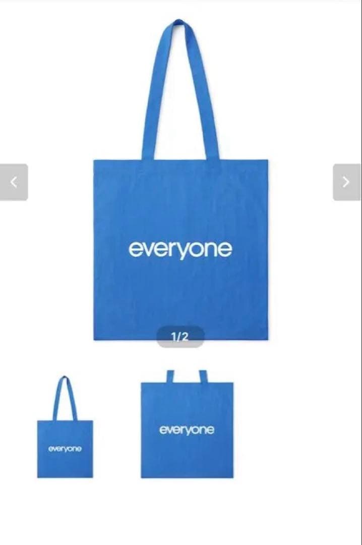 【完売品】everyone ナイロンロゴトートバッグ ブルー