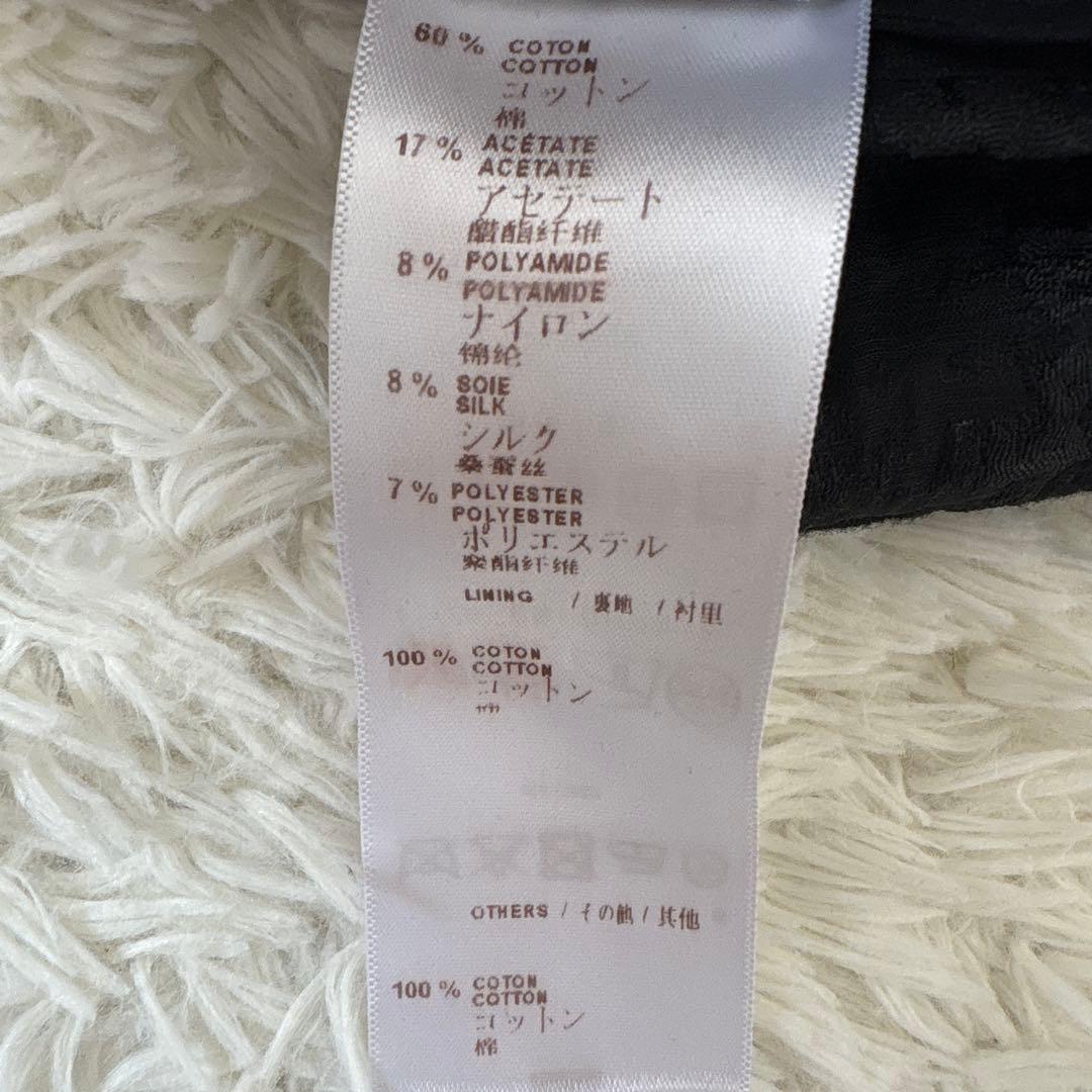 ことりショートパンツM 黒　ジャガード　シルク混　ゴールド金具