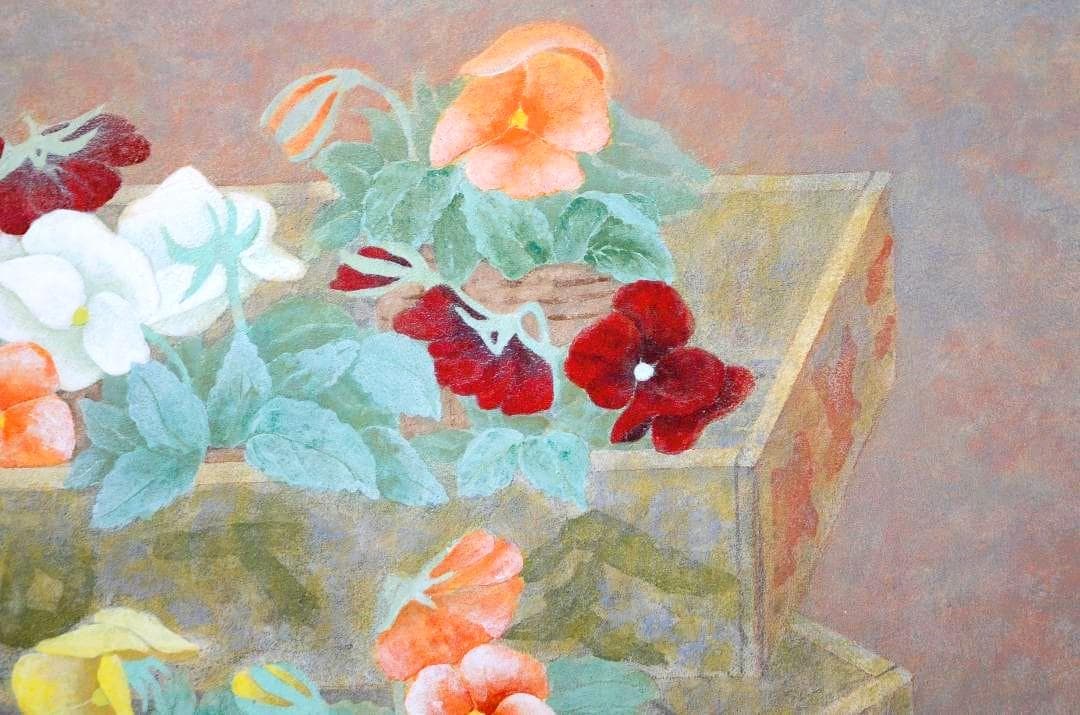 【作品名 「宝石箱」 岩絵の具 日本画 額入り】