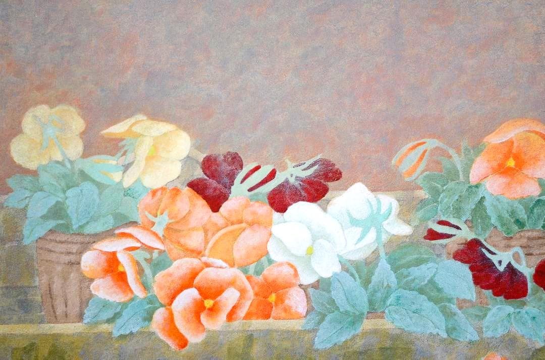 【作品名 「宝石箱」 岩絵の具 日本画 額入り】