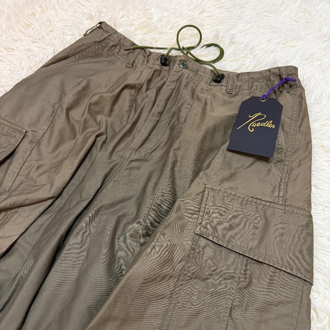 Needles ニードルス カーゴパンツ Mサイズ オリーブ ドローコード付き