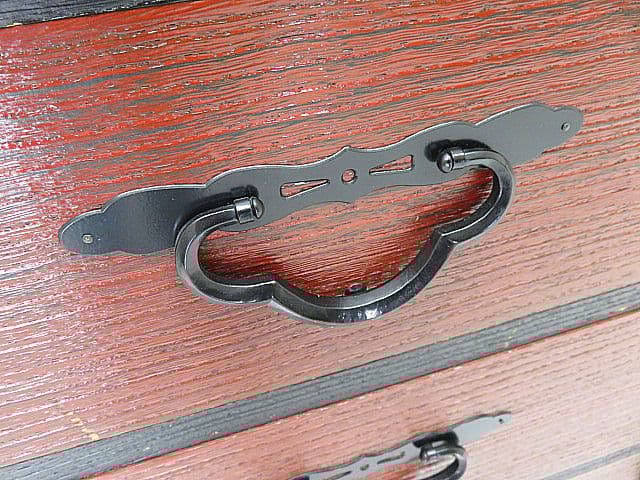 ぶ*〜様 伝統工芸/国産品　米沢箪笥　黒/朱塗り着物箪笥　　木釘/和箪笥/刀箪笥