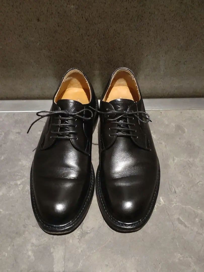 セール中　即出荷　美品　バーウィック プレーントゥ 黒　7 レザーソール