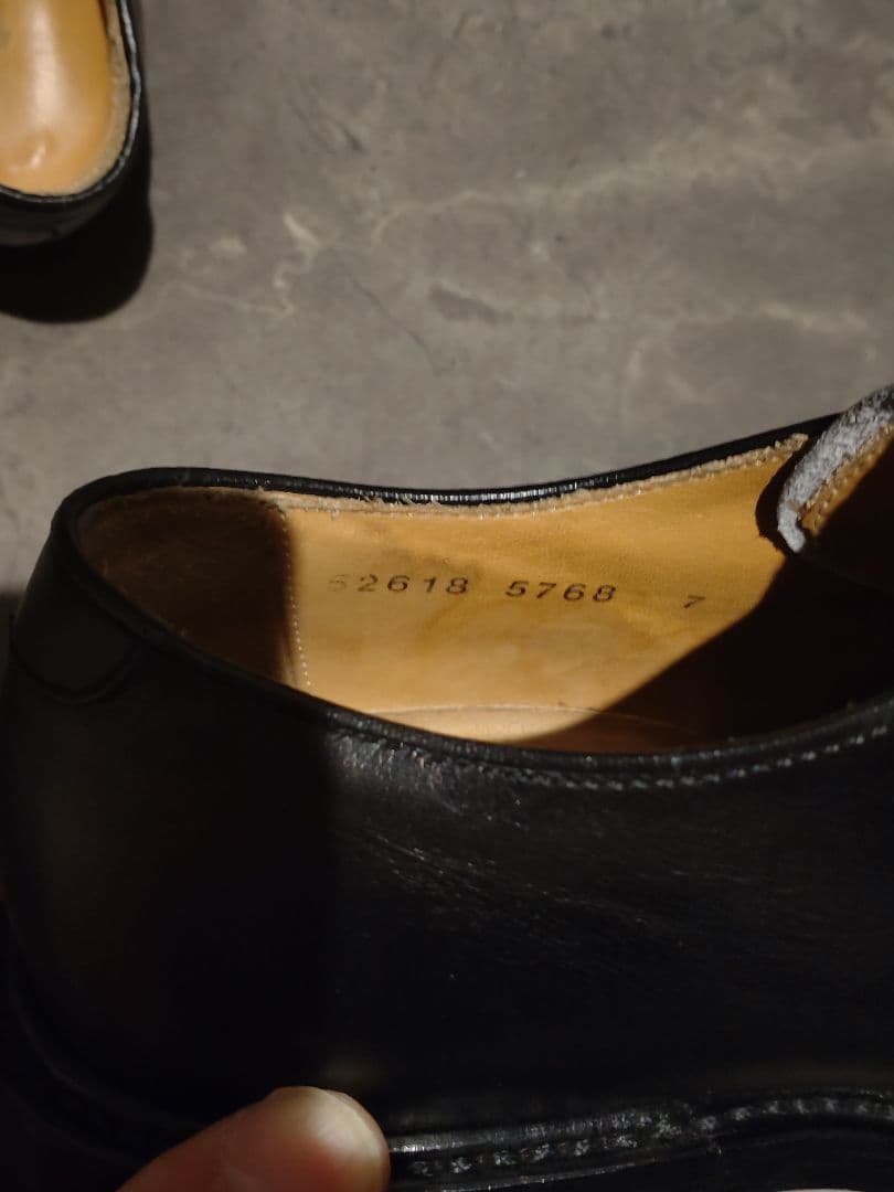 セール中　即出荷　美品　バーウィック プレーントゥ 黒　7 レザーソール
