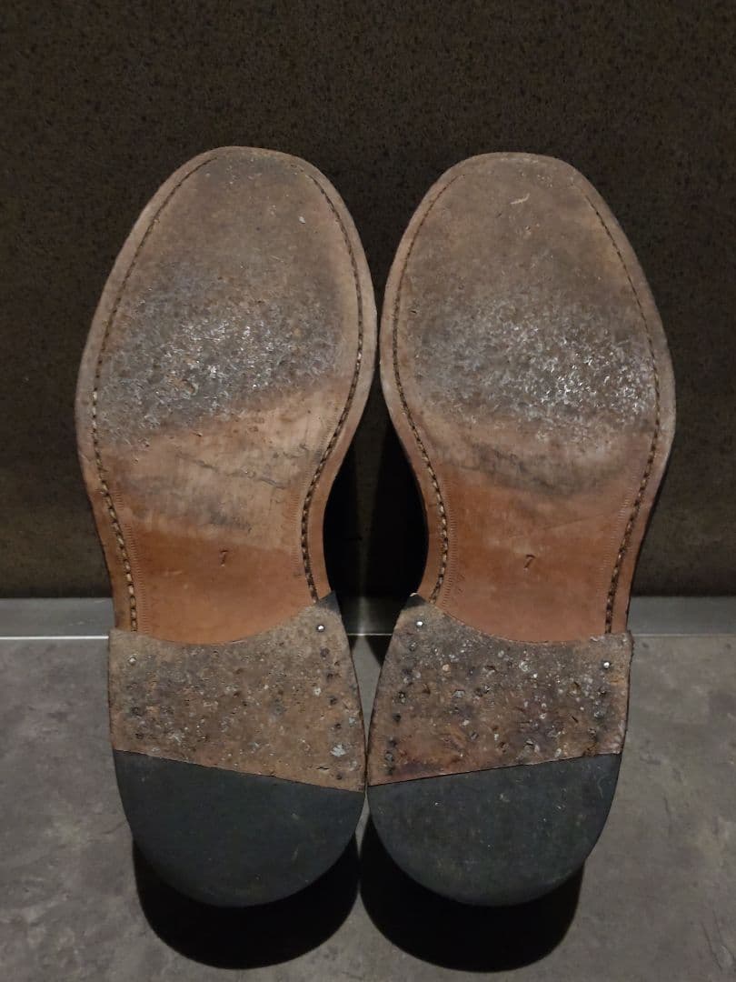 セール中　即出荷　美品　バーウィック プレーントゥ 黒　7 レザーソール