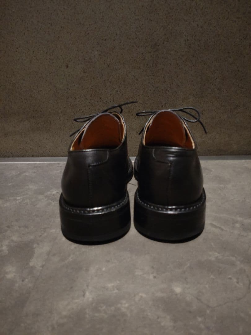 セール中　即出荷　美品　バーウィック プレーントゥ 黒　7 レザーソール