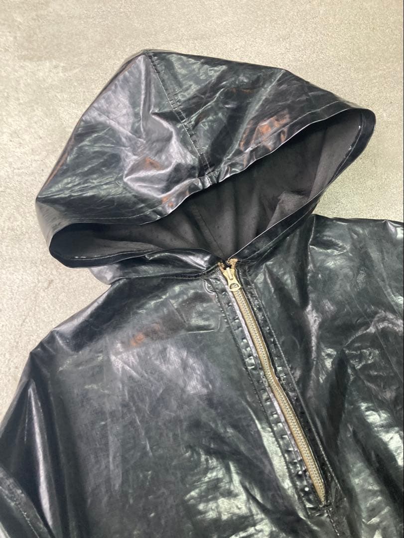 50s レインポンチョ コの字TALON PVC ミリタリー vintage