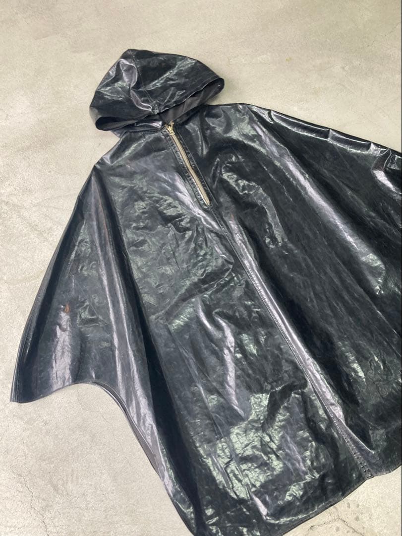 50s レインポンチョ コの字TALON PVC ミリタリー vintage