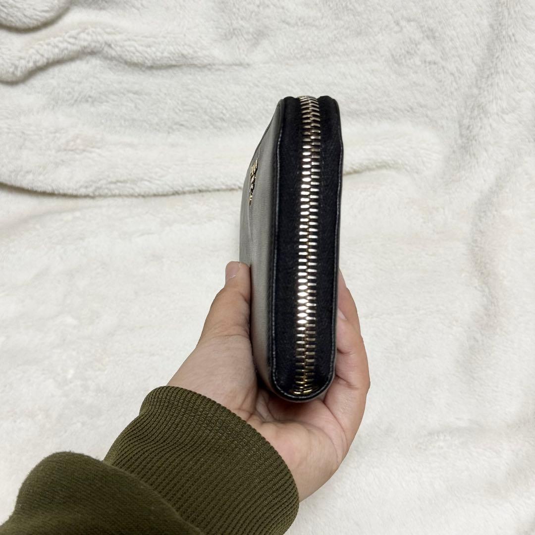 PRADA プラダ　長財布　サフィアーノ　ブラック　ゴールド金具