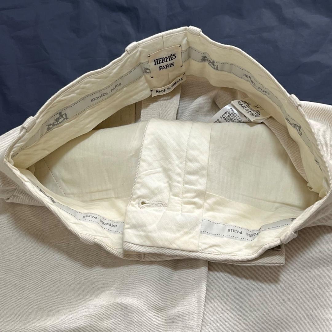 エルメス マルジェラ期 コットン×リネン センタープレス ショートパンツ S相当