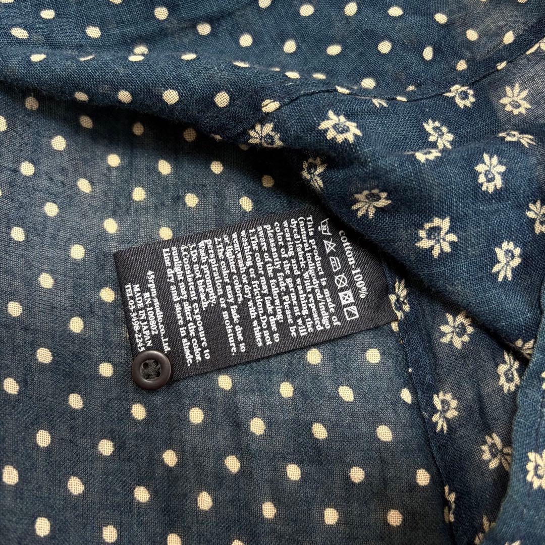 45R インディゴ 小花柄 ドット パッチワークチュニック ブラウス サイズ3