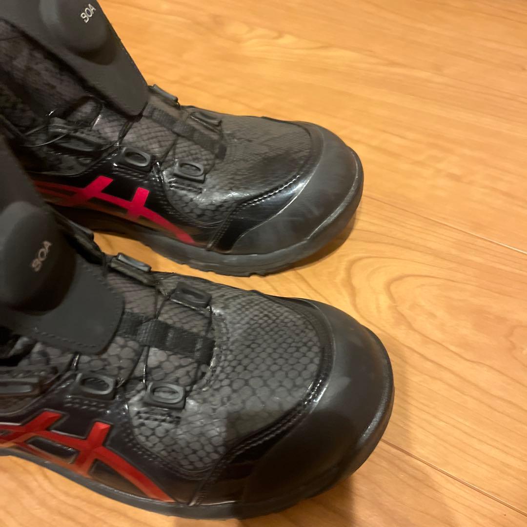 アシックス　安全靴　BOA 蛇柄　25.5cm