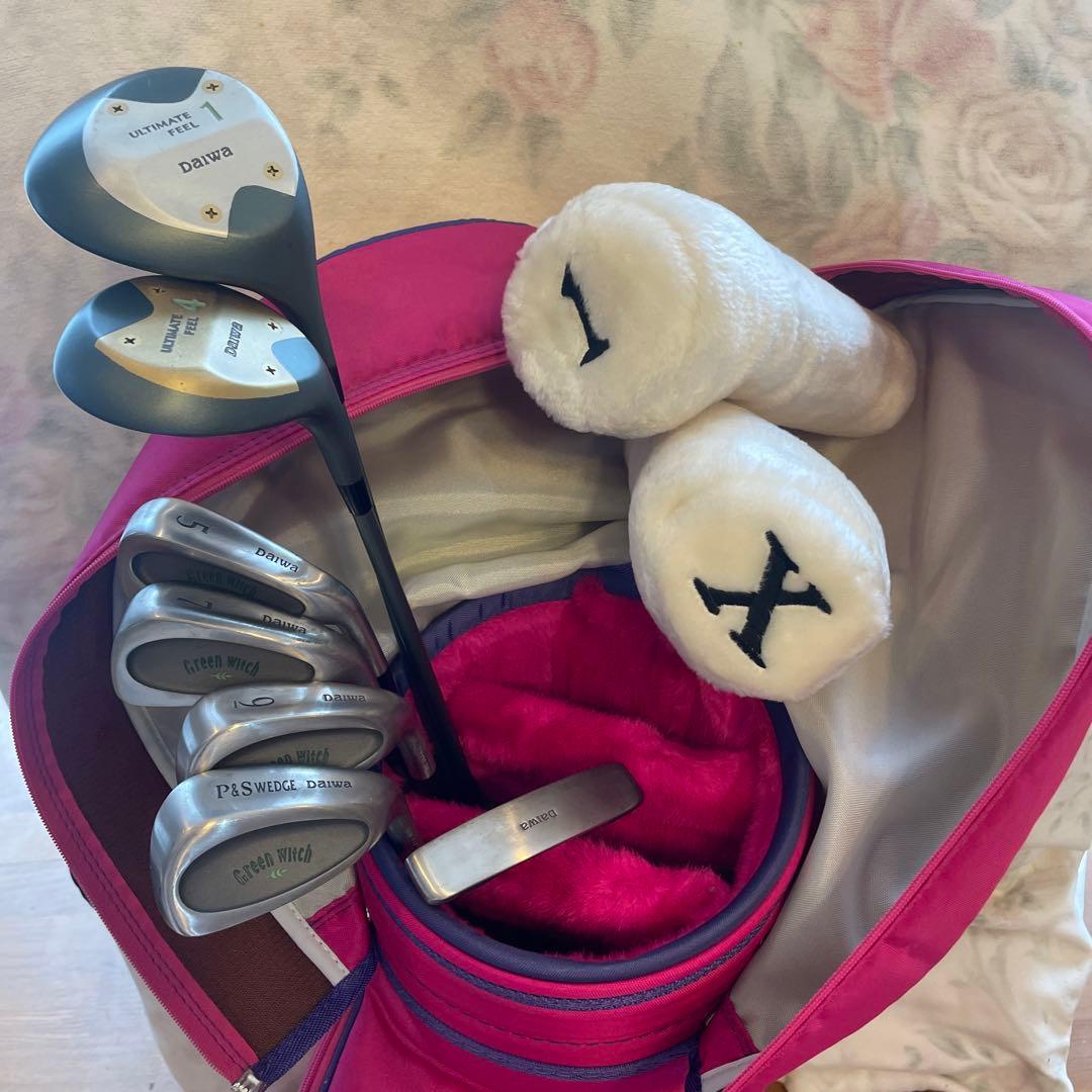 クレージュ ゴルフクラブ キャディバッグ セット ピンク