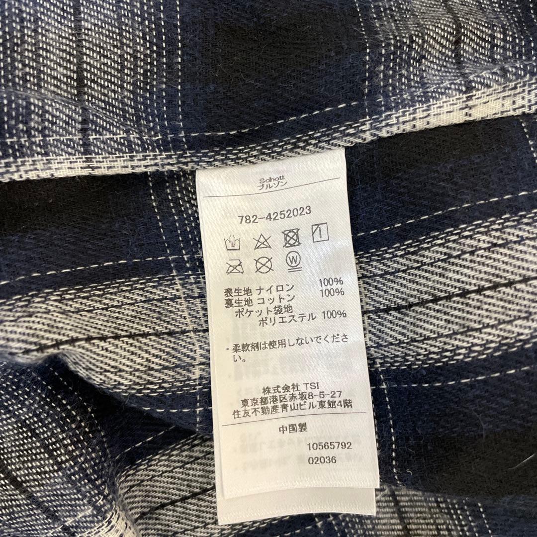 【試着のみ】Schott ブラックナイロンコーチジャケット