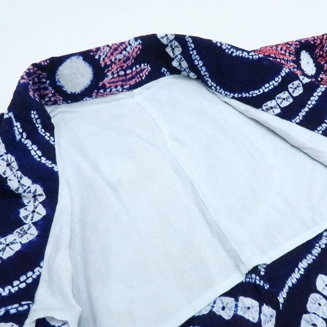 専用Y3221◆有松鳴海絞り 手縫い仕立て 背・胸当て付 向日葵　高級浴衣