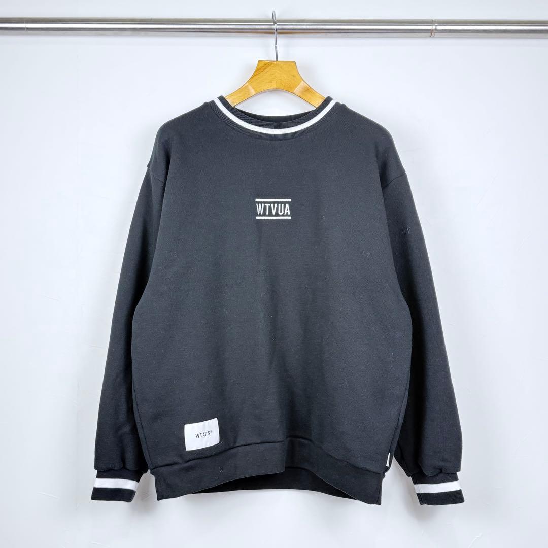 WTAPS WTVUA 刺繍ロゴ スウェット 黒 X01 ダブルタップス