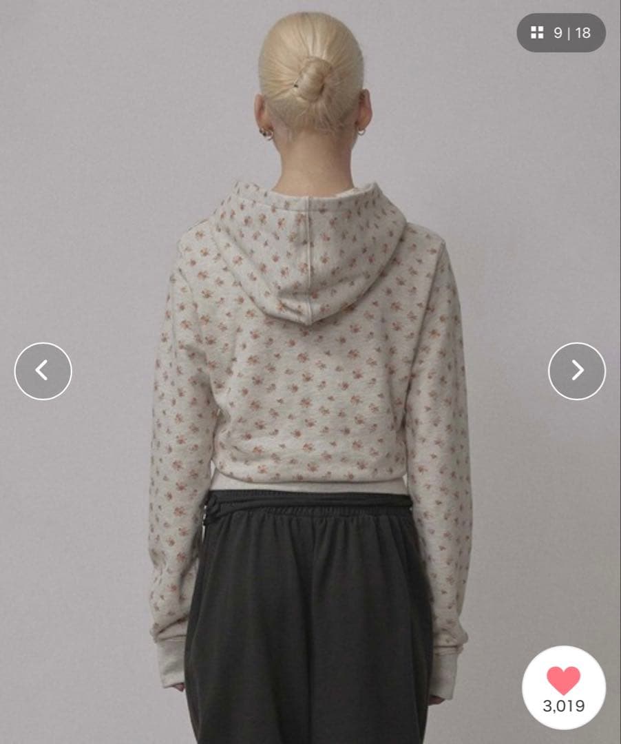 SCULPTOR Cottage Zip-Up Hoodie Flower 花柄