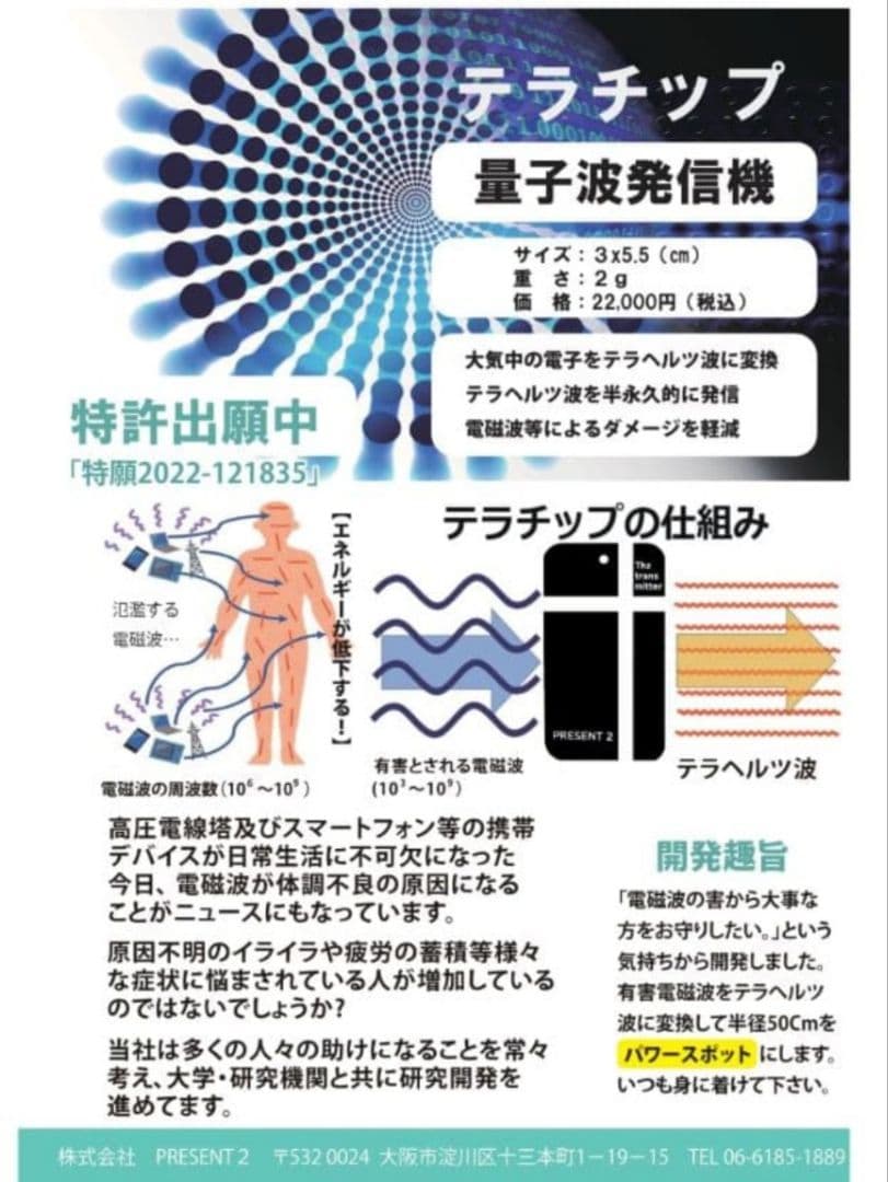 ⭐️お買い得！量子波発信機 テラチップ 電磁波対策 美品 健康グッズ ネックレス