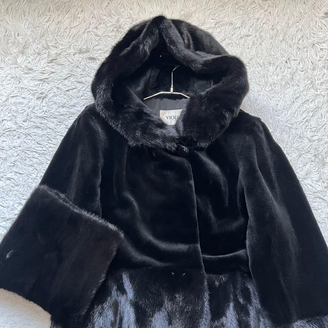 近年モデル コペンハーゲン ミンクファー シェアードコート フード付 軽量 毛皮