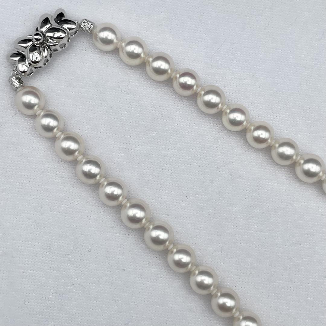 アコヤ真珠 花珠 真珠総合研究所鑑別書 約7-7.5 ネックレス イヤリング