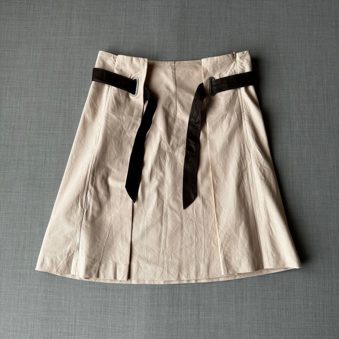GUNEX for BRUNELLO CUCINELLI レザーベルト スカート