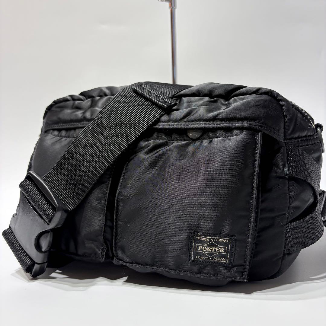 美品 PORTER ポーター タンカー ウエストバッグ ボディバッグ ブラック