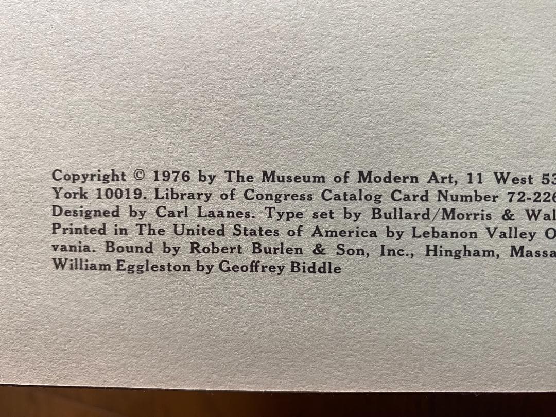 ウィリアム・エグルストン Eggleston's guide 1976年初版