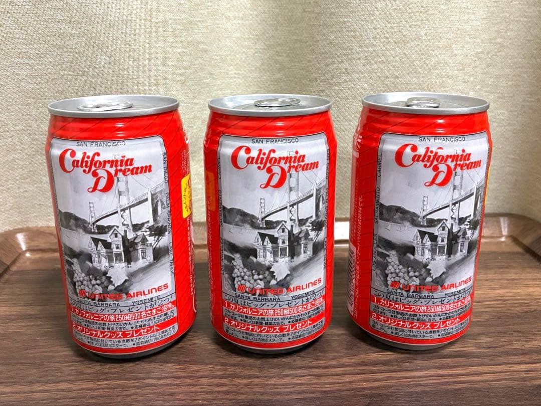 【93年製】コカ・コーラ カリフォルニア・ドリーム　缶 3本セット 観賞用