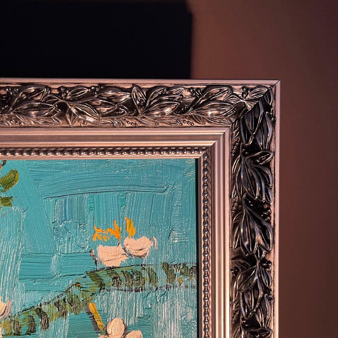 ★特大★手書き油絵 ゴッホ 花咲くアーモンドの枝 額付 絵画 インテリア 油彩画