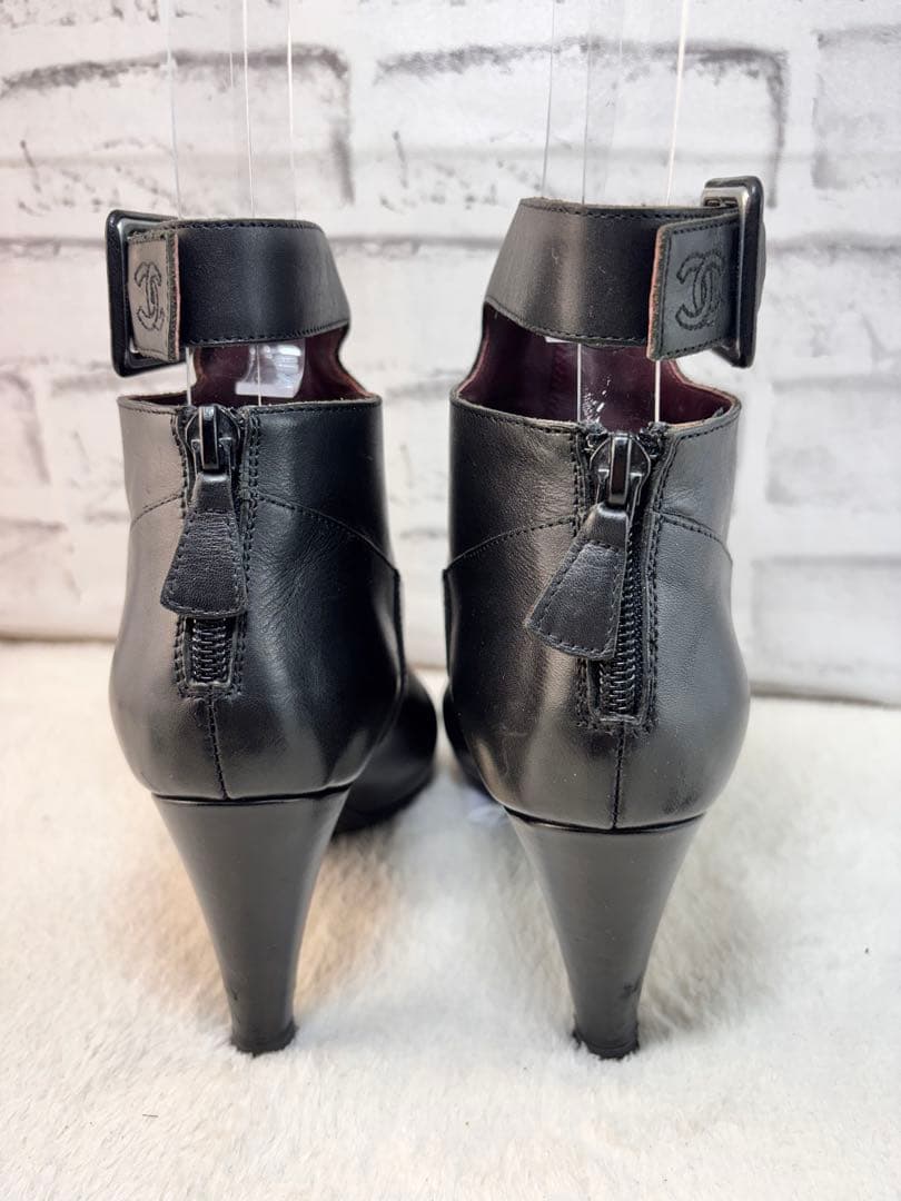 大幅値下げ★CHANEL・レザー切替 アンクル ココマーク ブーツ