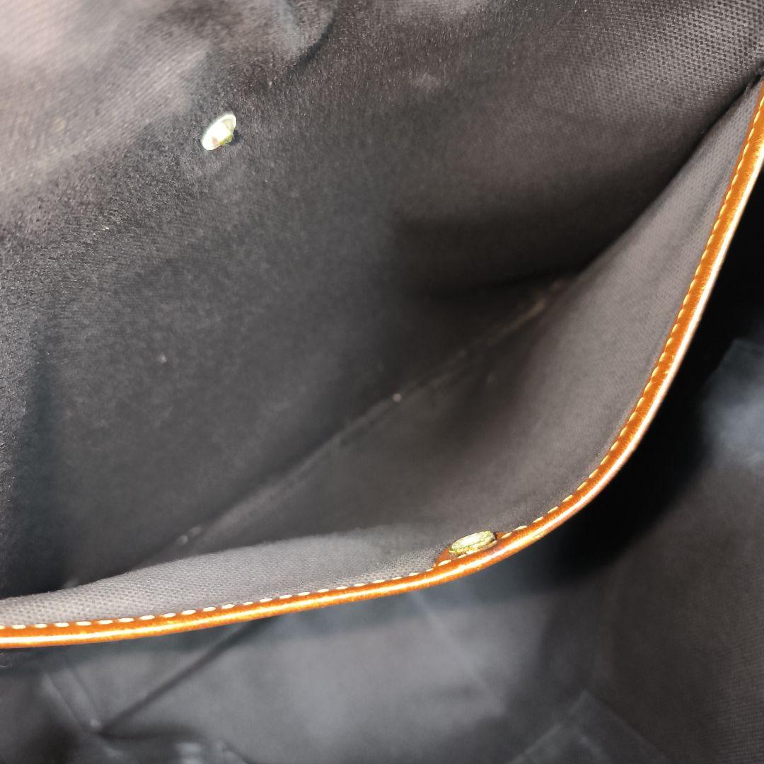 ✨美品✨ フェリージ ブリーフケース 1層 A4可 レザー ナイロン 紺茶