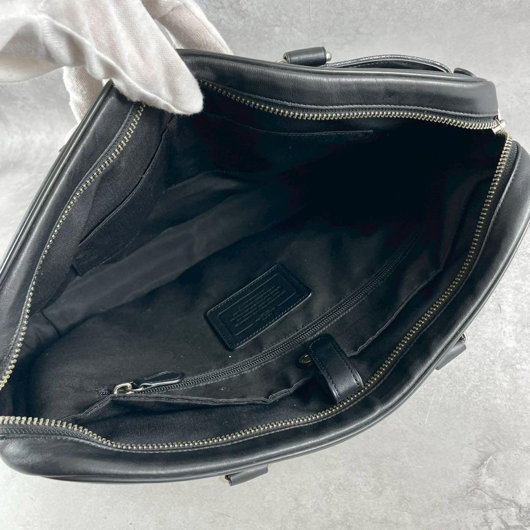 ✨美品✨コーチ　ビジネスバッグ　2way シグネチャー　クロスボディ　ブラック