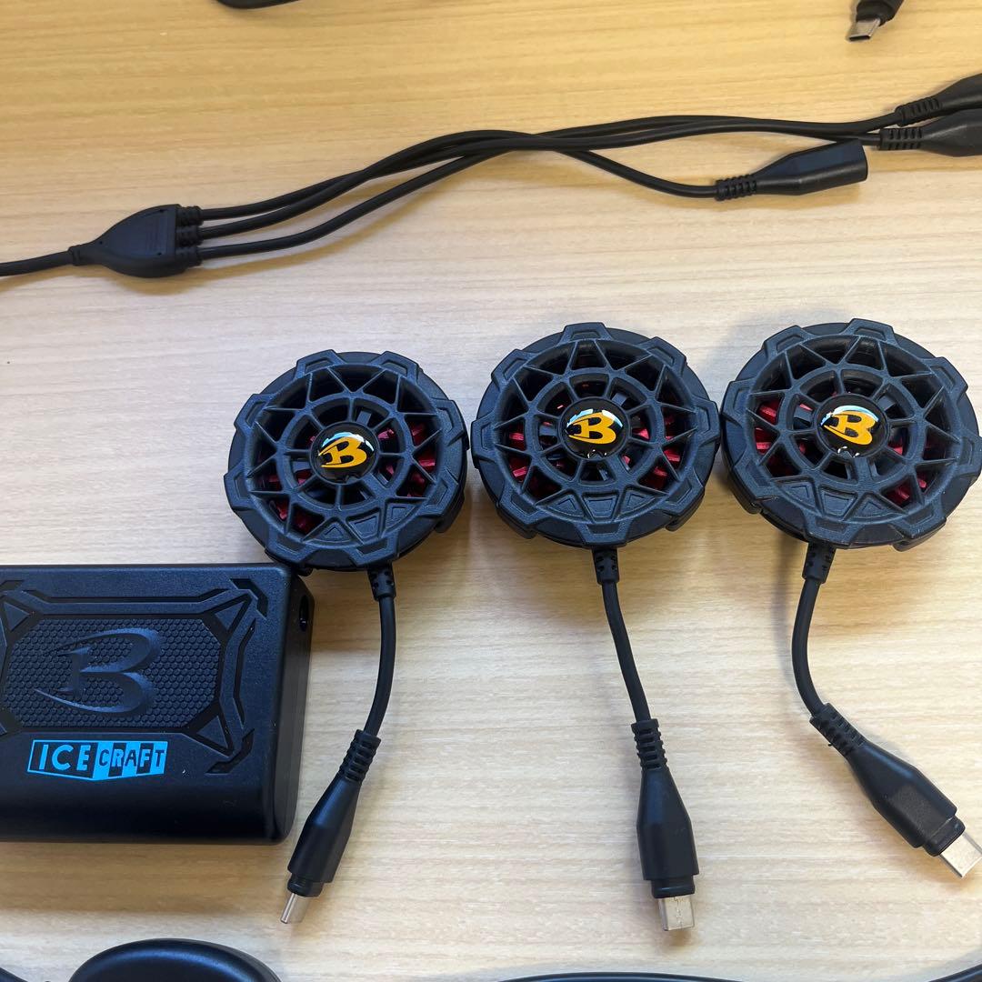 ICECRAFTUSBファン 3個セットXL１つサイズフリー1つ計2点ベスト付き