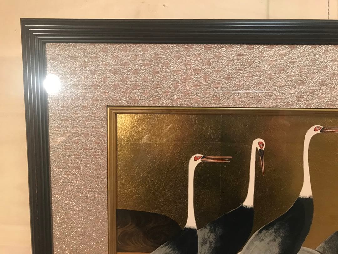 うまたにさま専用　尾形光琳　「群鶴」　金箔リトグラフ　作品証明シール有り