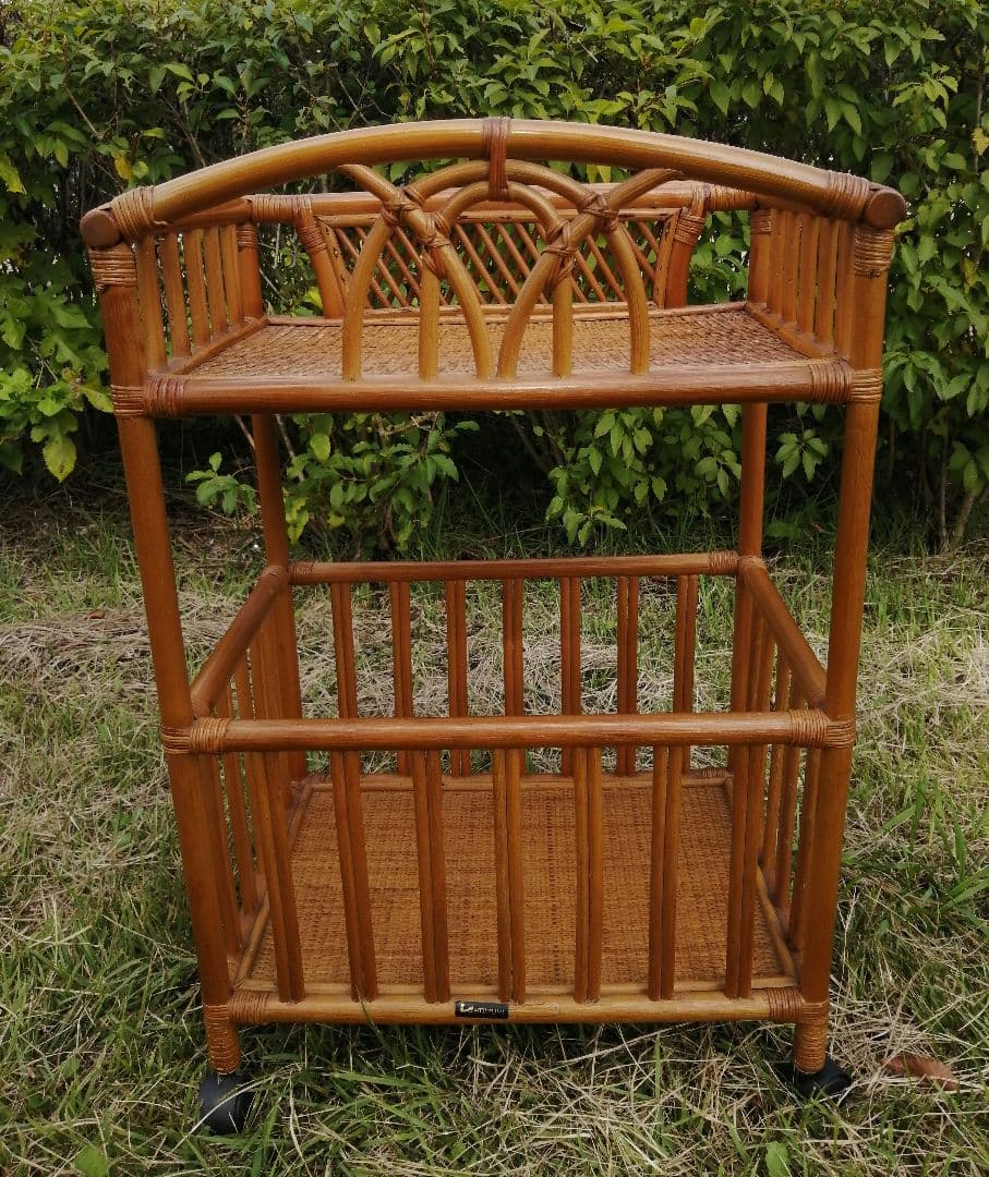 ヴィンテージ　コイズミ　ラタン　ランドリーラック　ランドリーバスケット　脱衣籠