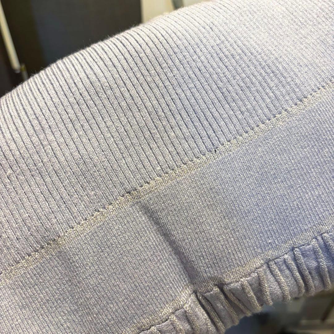 【新品未使用】MISCH MASCH ラメ配色Aラインニットワンピース ブルー