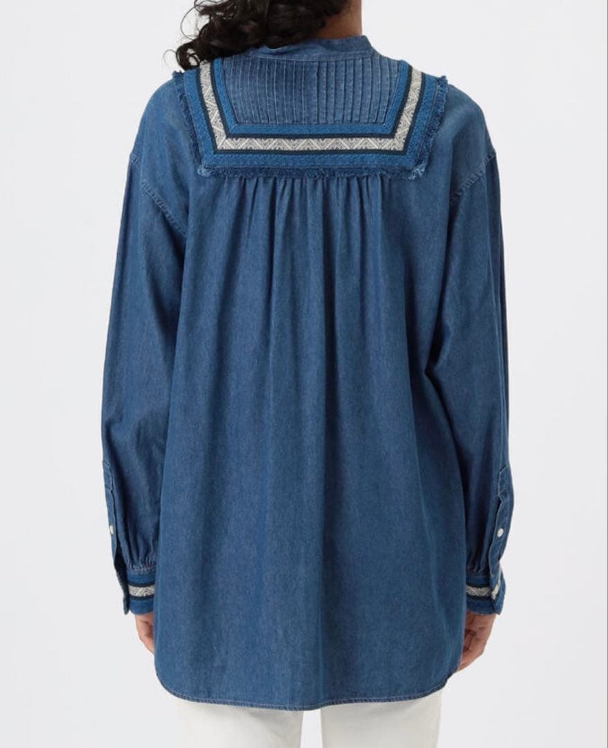 SOULEIADOラインエンブロイダリー ピンタックシャツ トゥモローランド