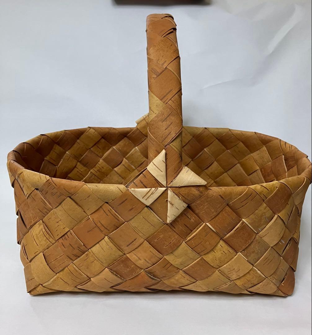 フィンランド白樺かご　取手付