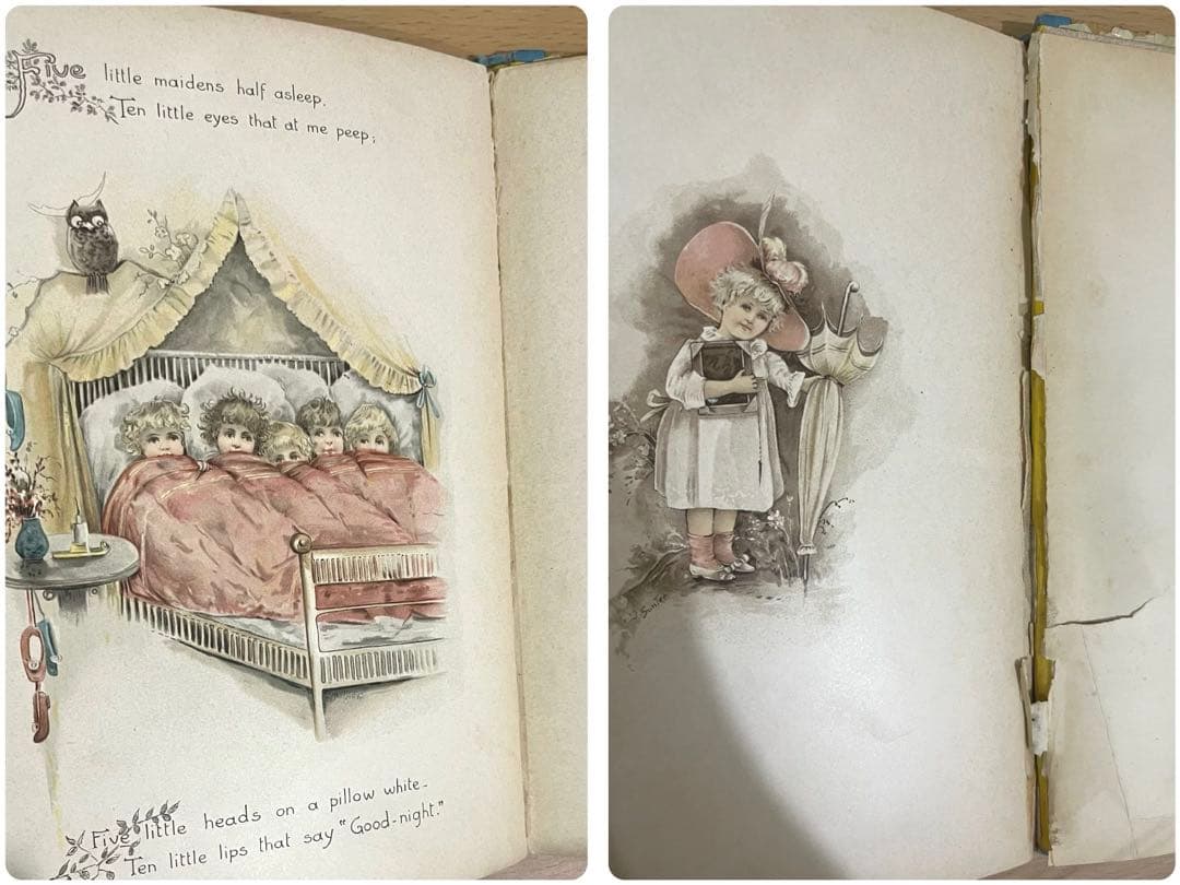 No316 希少 古書 洋書 絵本 児童書　アンティーク　ビクトリア　詩集　童謡