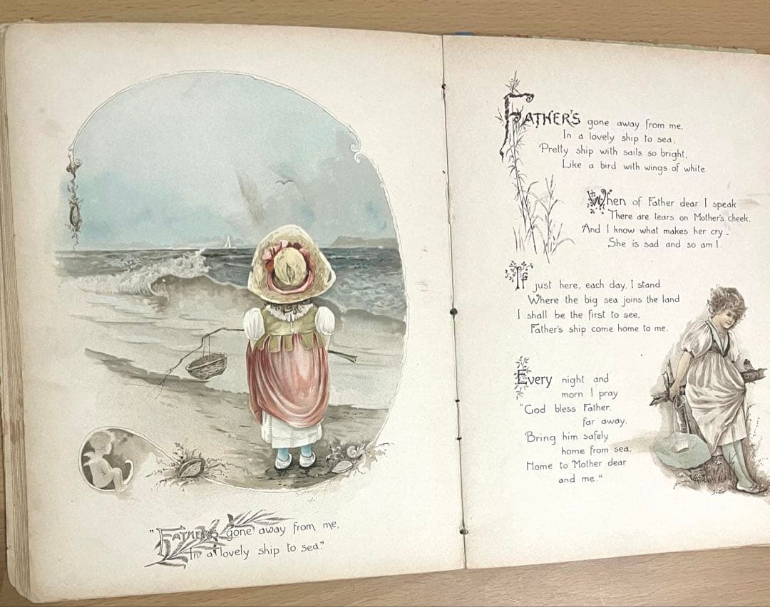 No316 希少 古書 洋書 絵本 児童書　アンティーク　ビクトリア　詩集　童謡