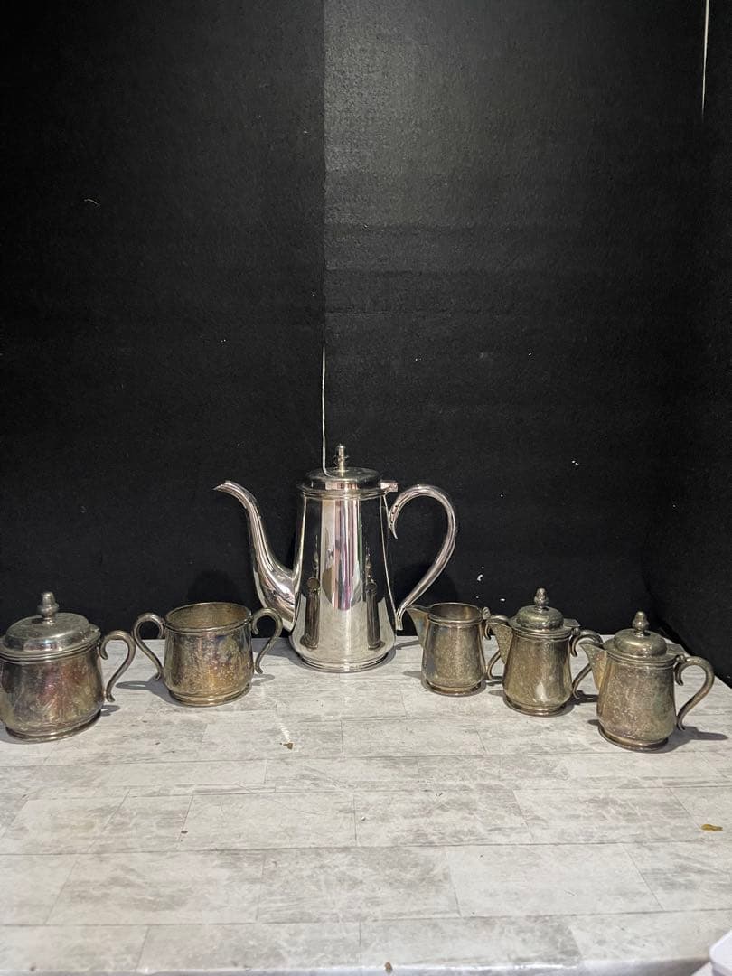 ニッケルシルバー　ティーセットまとめ