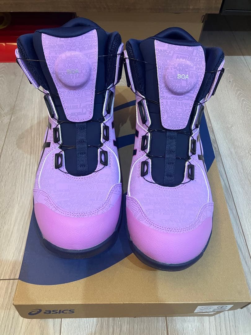 ASICS ピンク ハイカット安全靴26.5