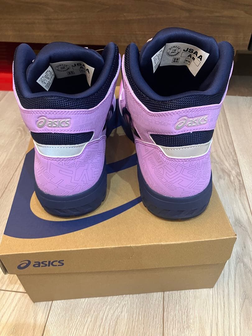 ASICS ピンク ハイカット安全靴26.5