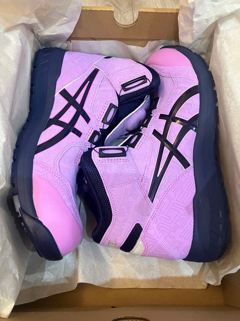 ASICS ピンク ハイカット安全靴26.5