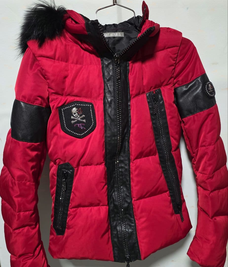 フランシストモークス　豪華スワロフスキー　レッドダウンジャケット　2 M