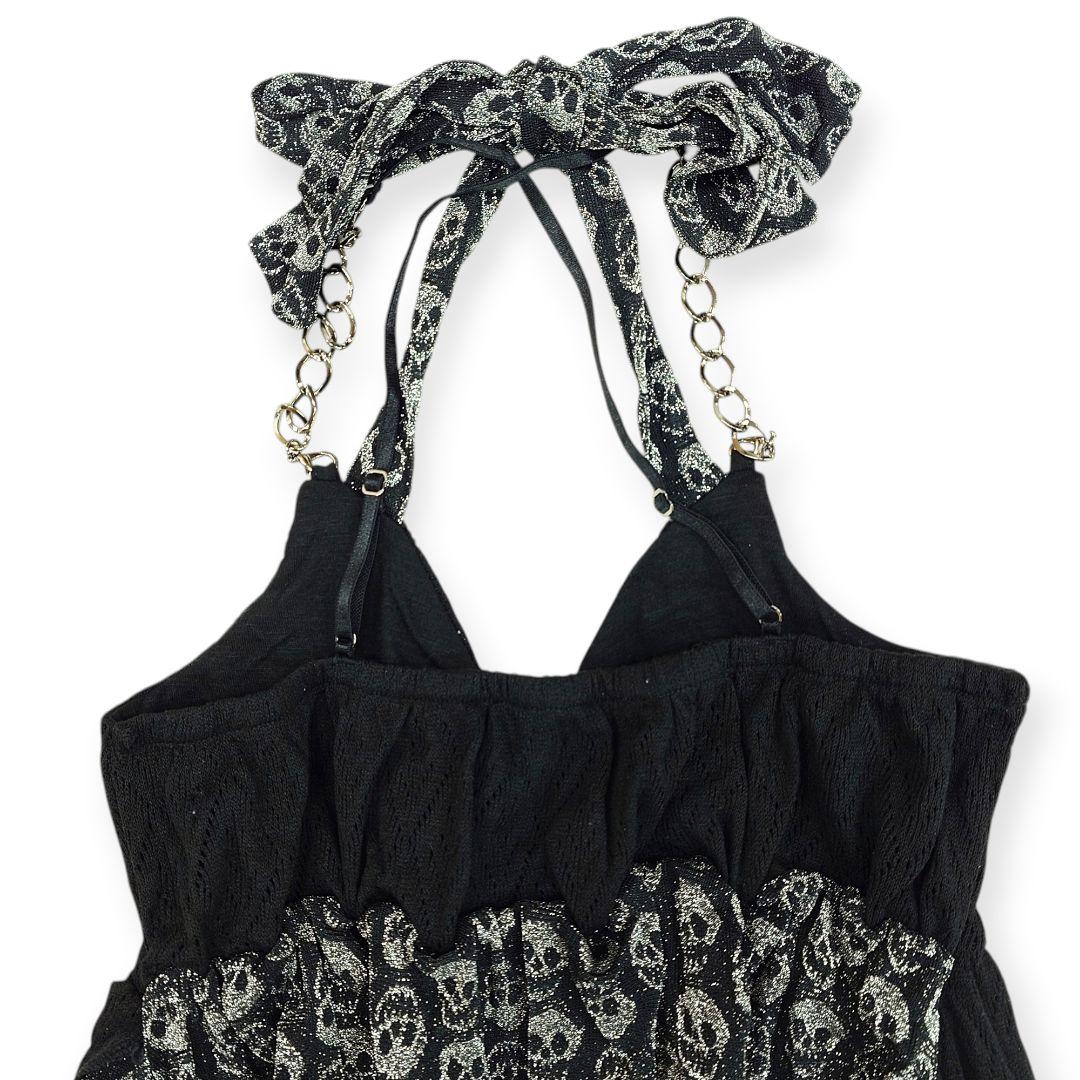 【新品】d.i.a. ドクロ スカル チェーン付き ホルターネック キャミソール