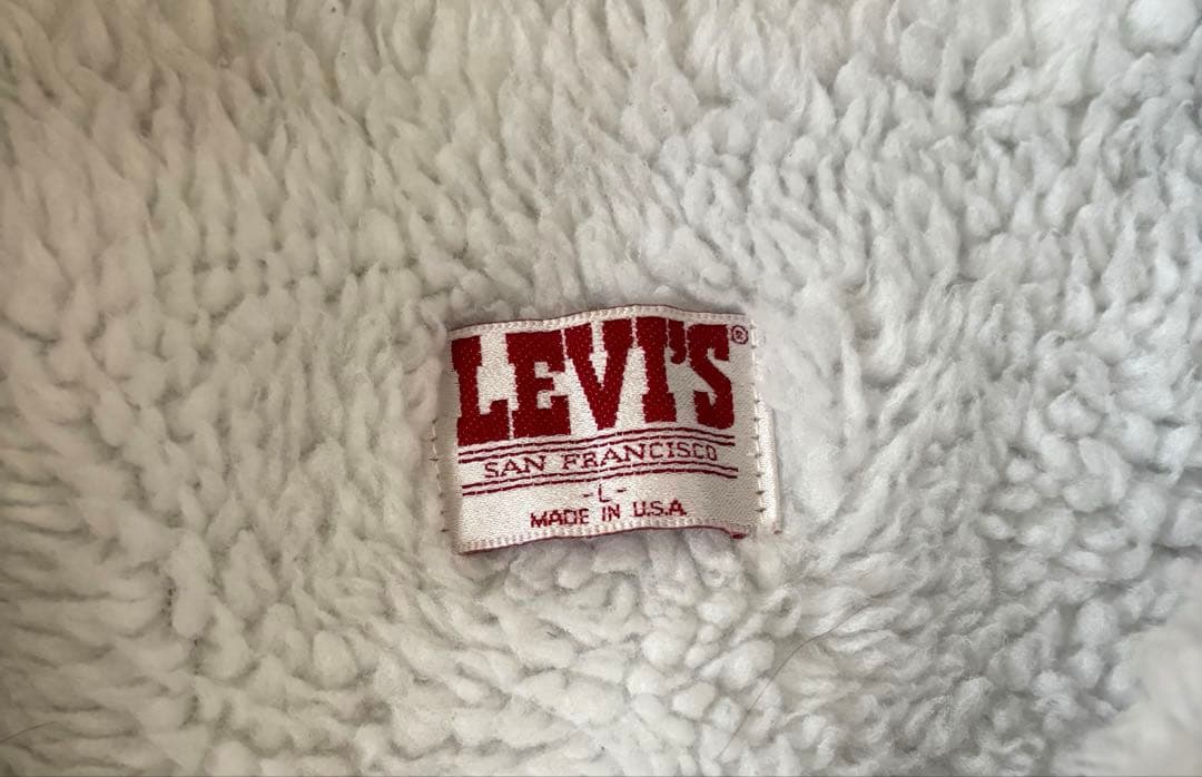 Levi’s 赤タグ 裏ボア デニムジャケット USA製 Lサイズ　Gジャン
