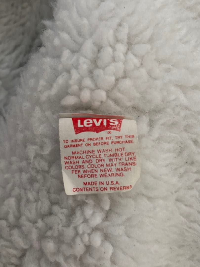 Levi’s 赤タグ 裏ボア デニムジャケット USA製 Lサイズ　Gジャン