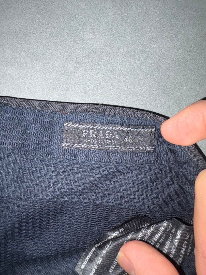 パンツ 01ss prada straight slacks gray (46)